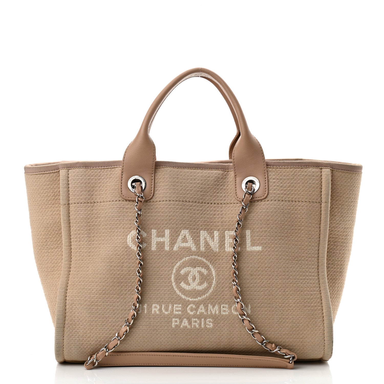 Chanel Mixed Fibers Small Deauville Tote Beige 3 of 14