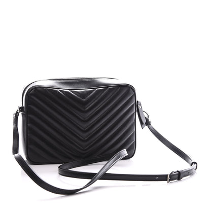 Saint Laurent Calfskin Matelasse Monogram Lou Camera Bag Black 2 of 11