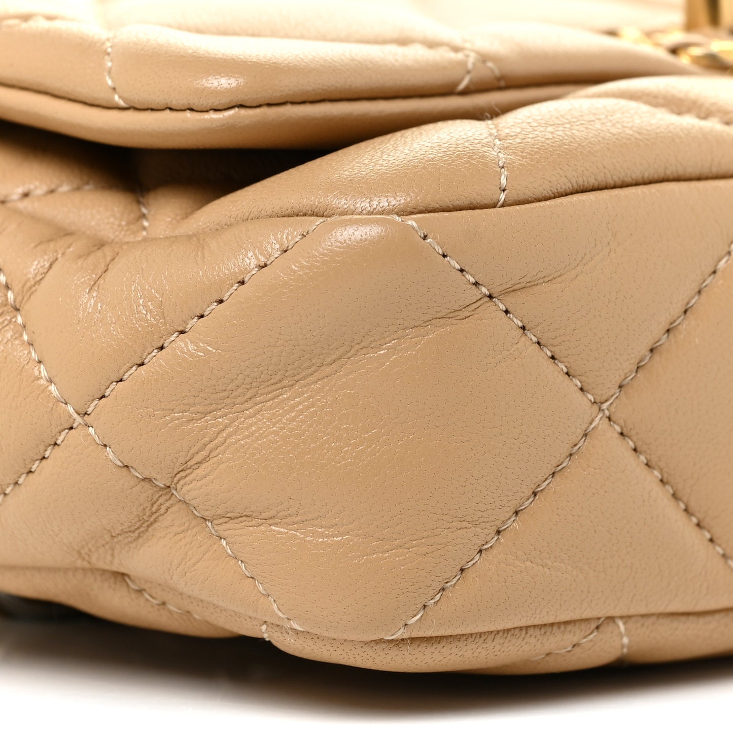 Goatskin Quilted Chanel 19 Waist Bag Dark Beige