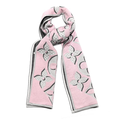 Louis Vuitton Wool Cashmere Giant Pop Monogram Scarf Rose 1 of 4