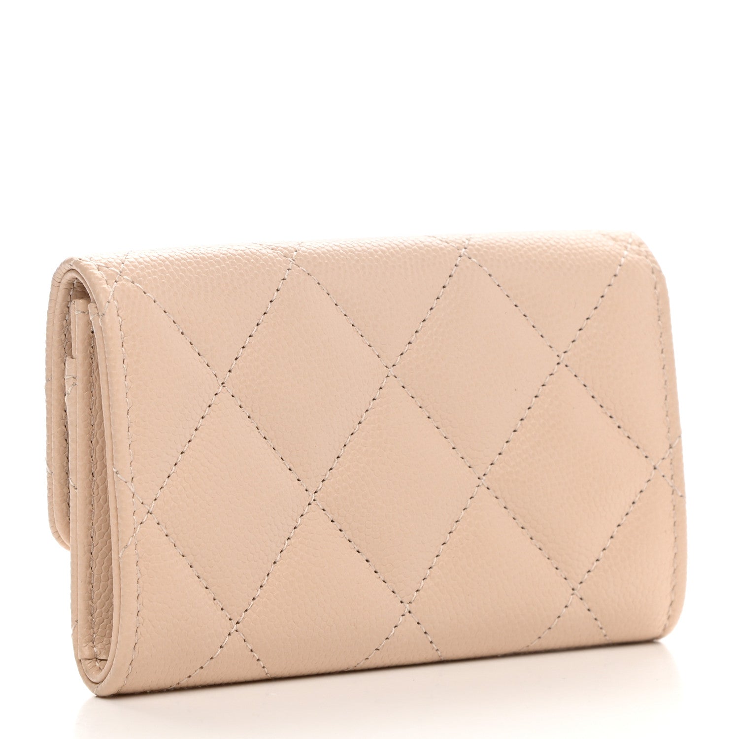 Chanel Caviar Pearl Quilted Coco Candy Flap Card Holder Beige 3 of 8