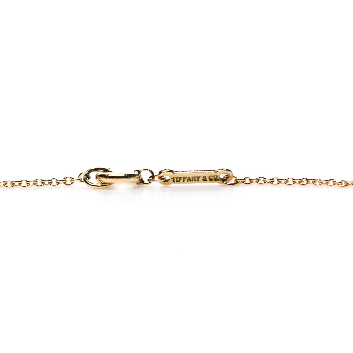 Tiffany 18K Yellow Gold Coral 30mm Elsa Peretti Bean Pendant Necklace 4 of 5