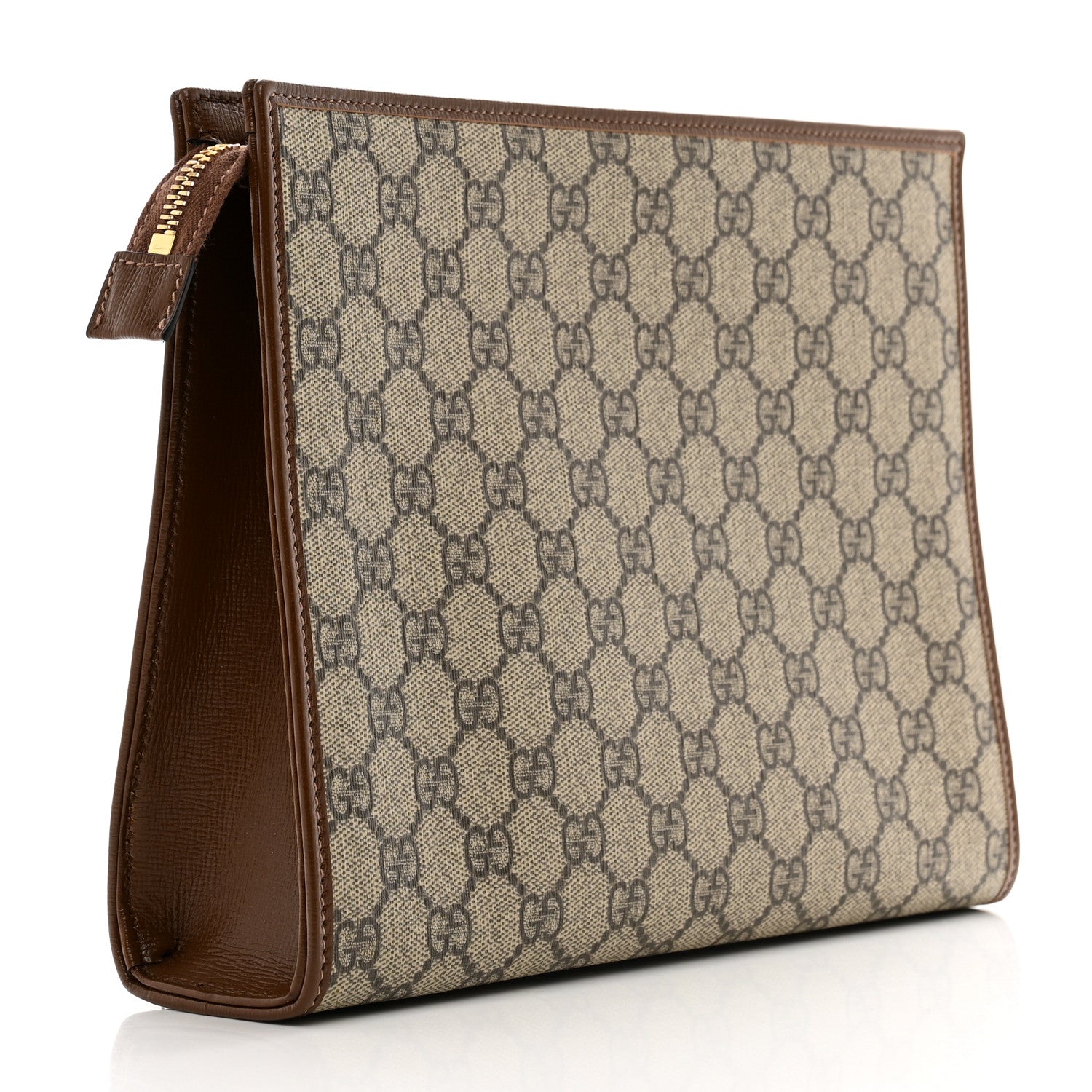 Gucci GG Supreme Monogram Horsebit 1955 Zip Pouch Beige Brown Sugar 3 of 7