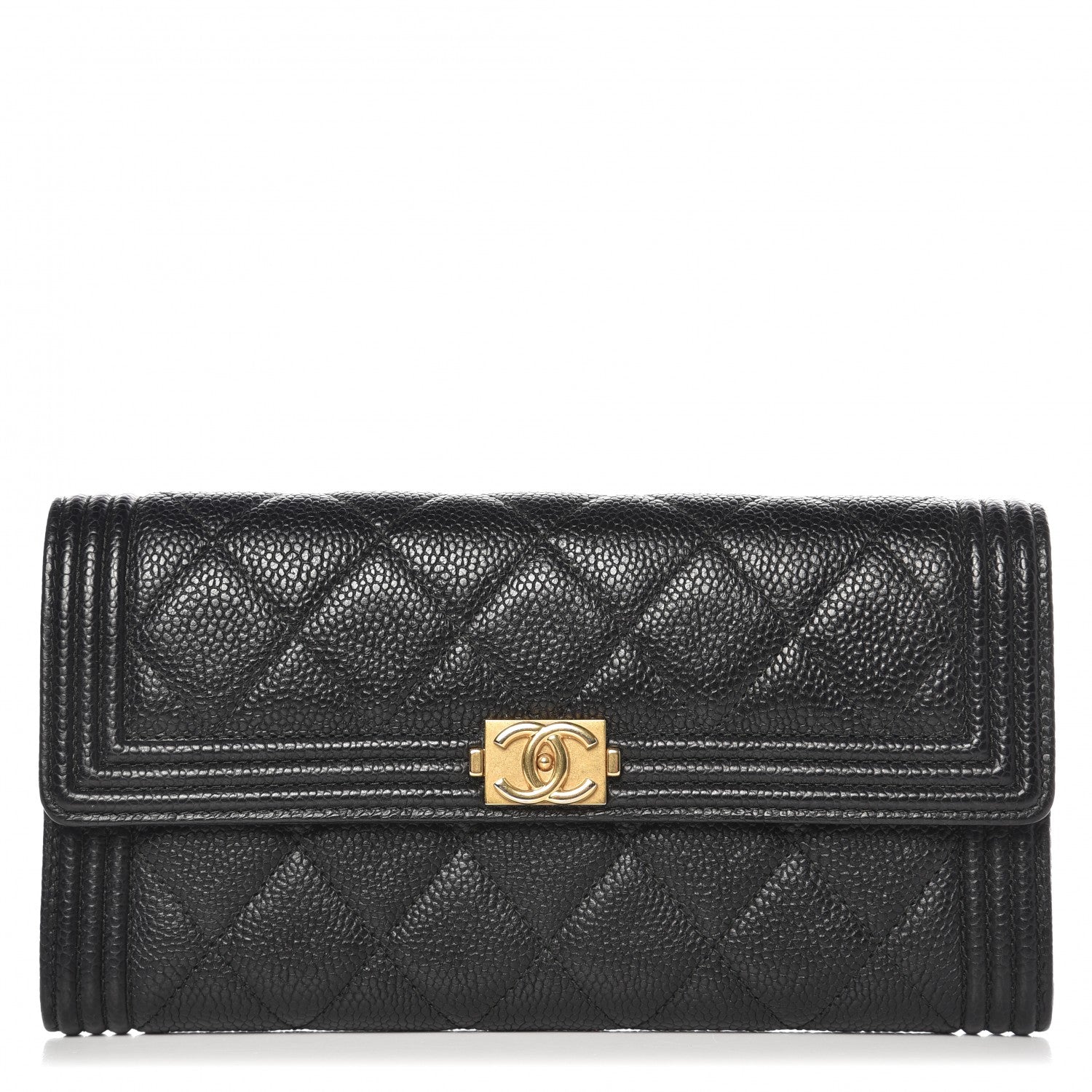 Chanel Caviar Quilted Boy Flap Wallet Black 1 of 8