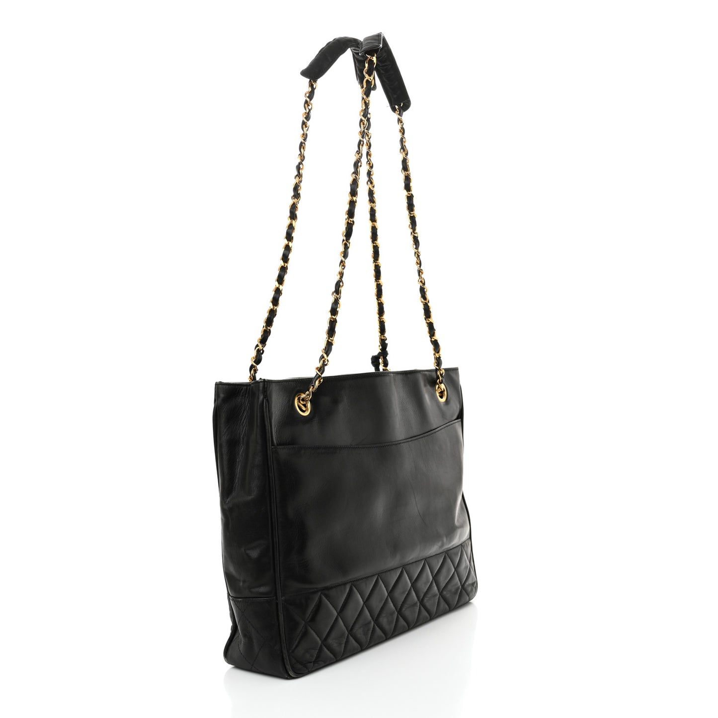 Lambskin Quilted Shoulder Bag Black