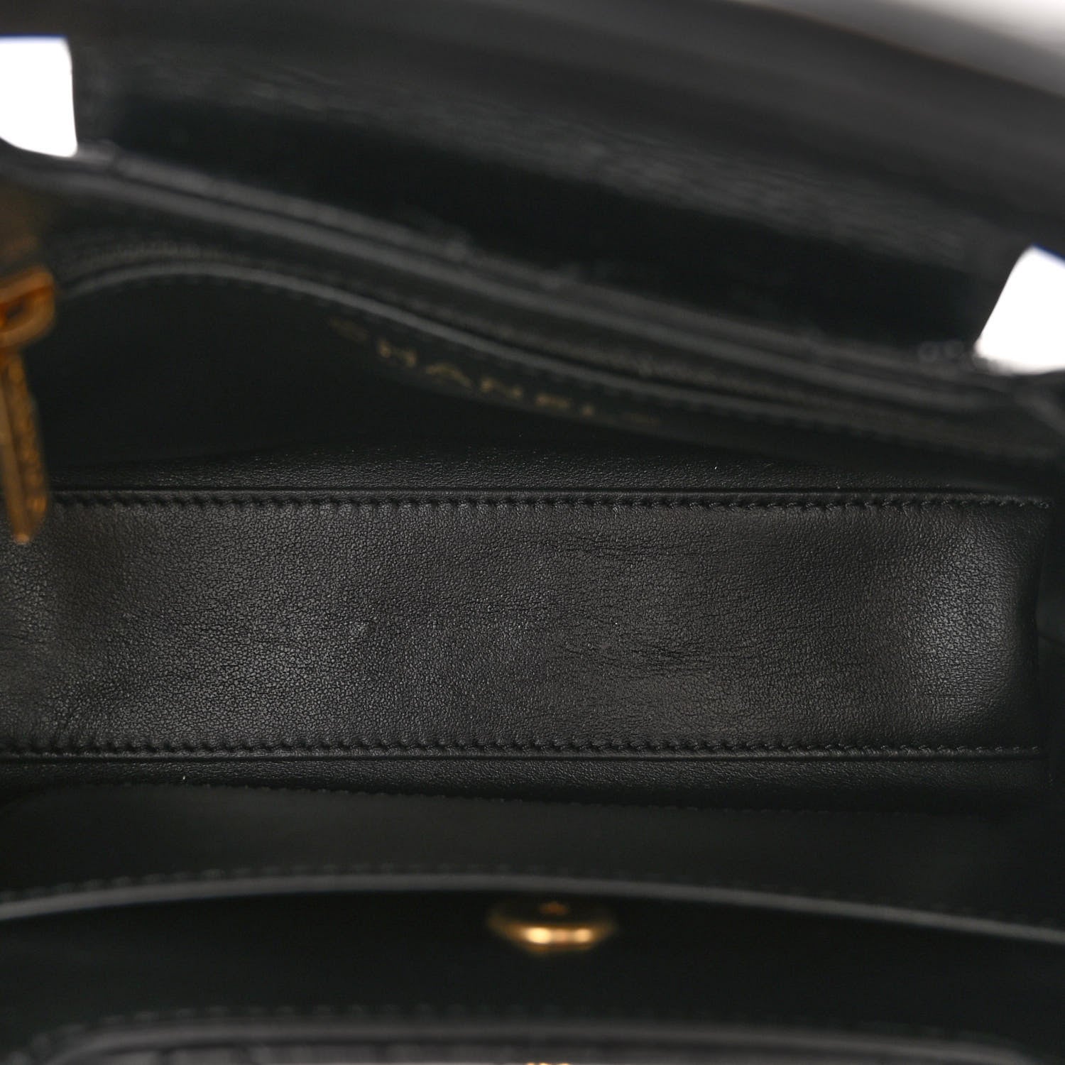 Chanel Shiny Aged Calfskin Quilted Nano Kelly Shopper Black 5 of 10