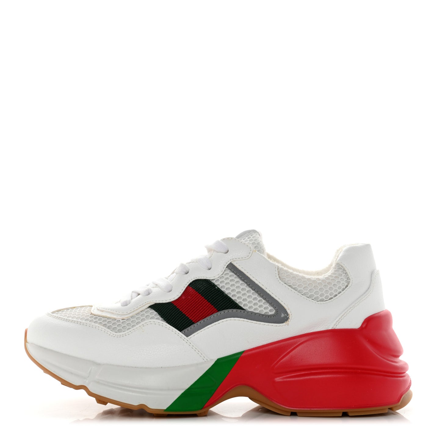 Lavaredo Eco Fabric Mesh Web Womens Rhyton Reflective Sneakers 37 Great White Green Red Silver