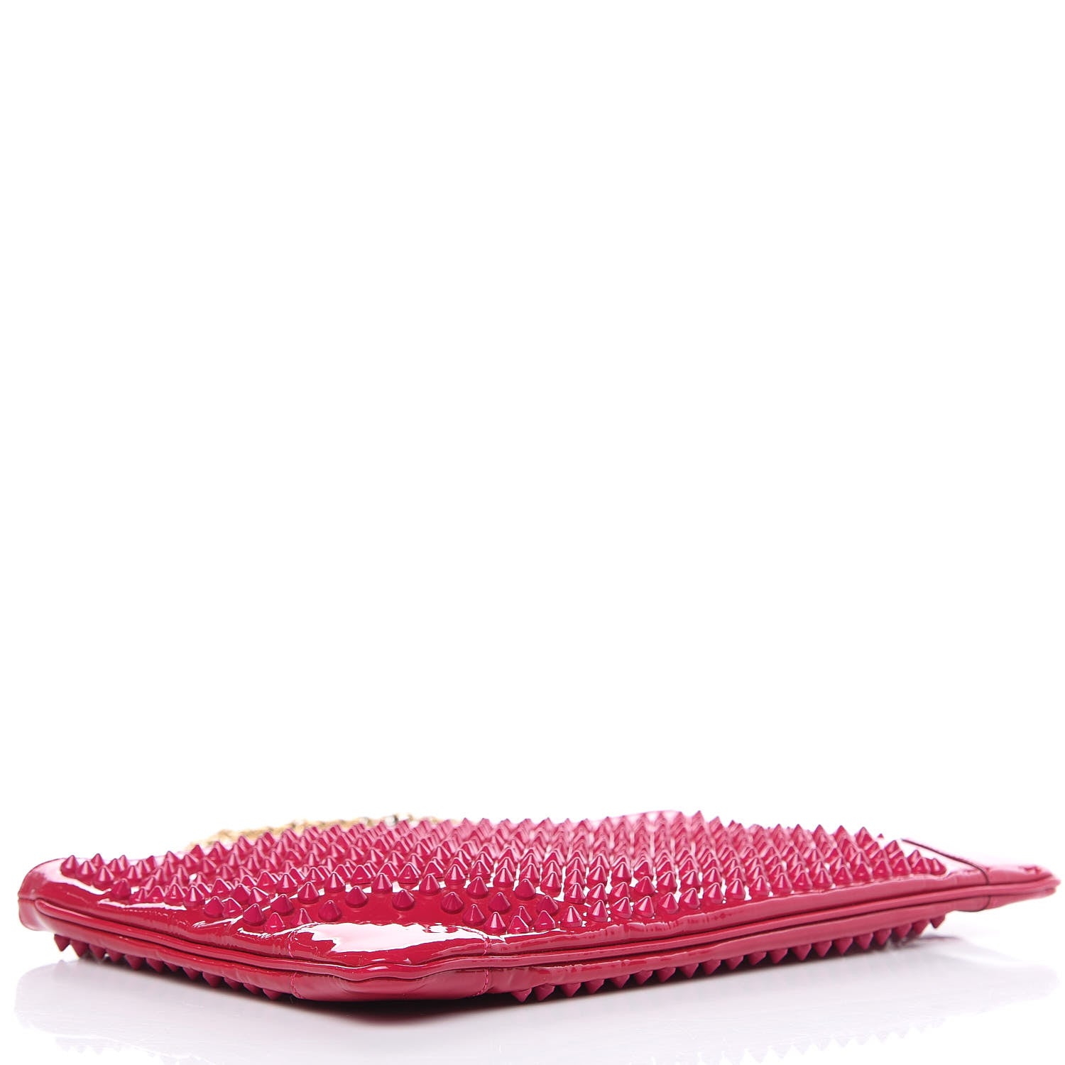 Christian Louboutin Calfskin Studded Loubiposh Chain Clutch Rose Indien 4 of 8