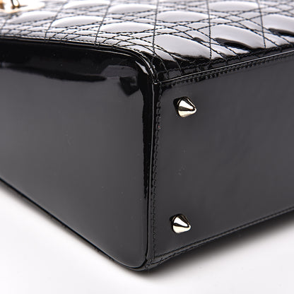 Christian Dior Patent Cannage Medium Lady Dior Black 7 of 9