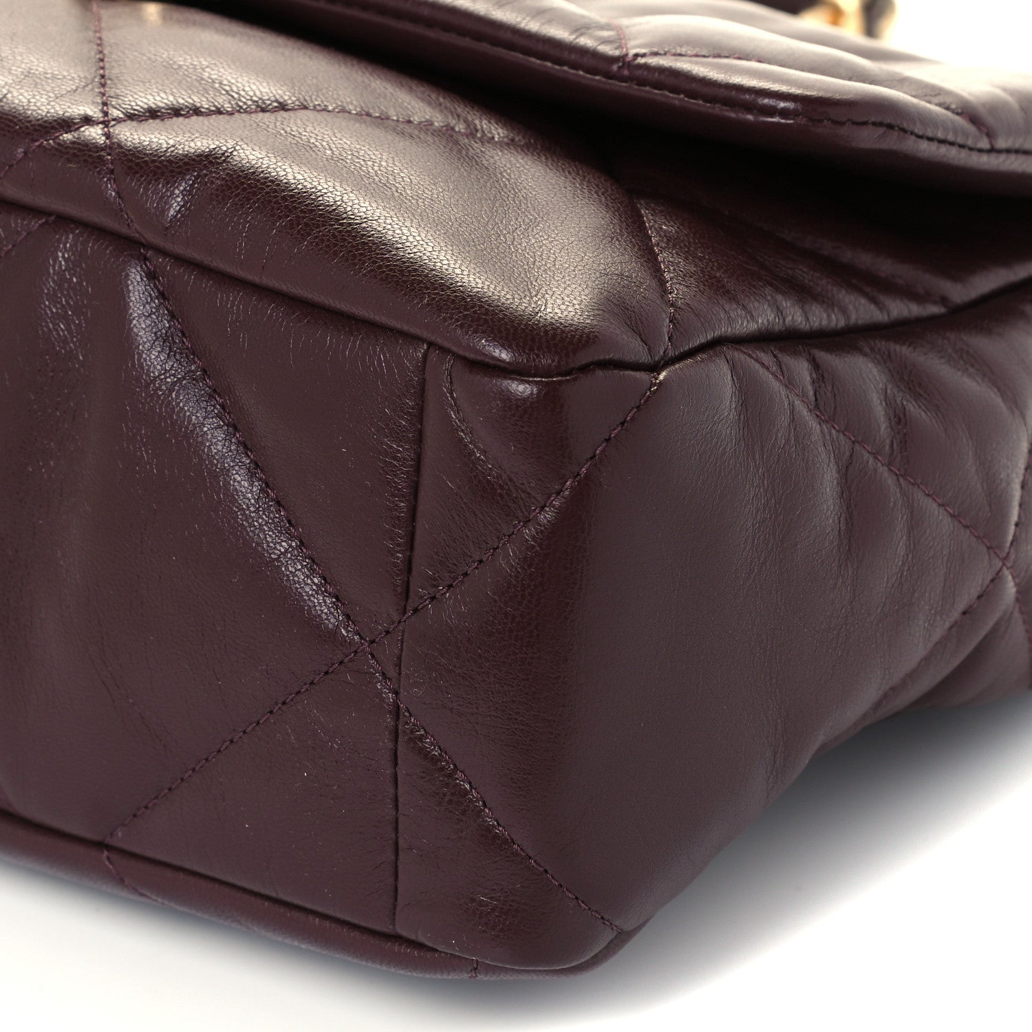 Chanel Shiny Goatskin Quilted Large Chanel 19 Flap Brown 5 of 9