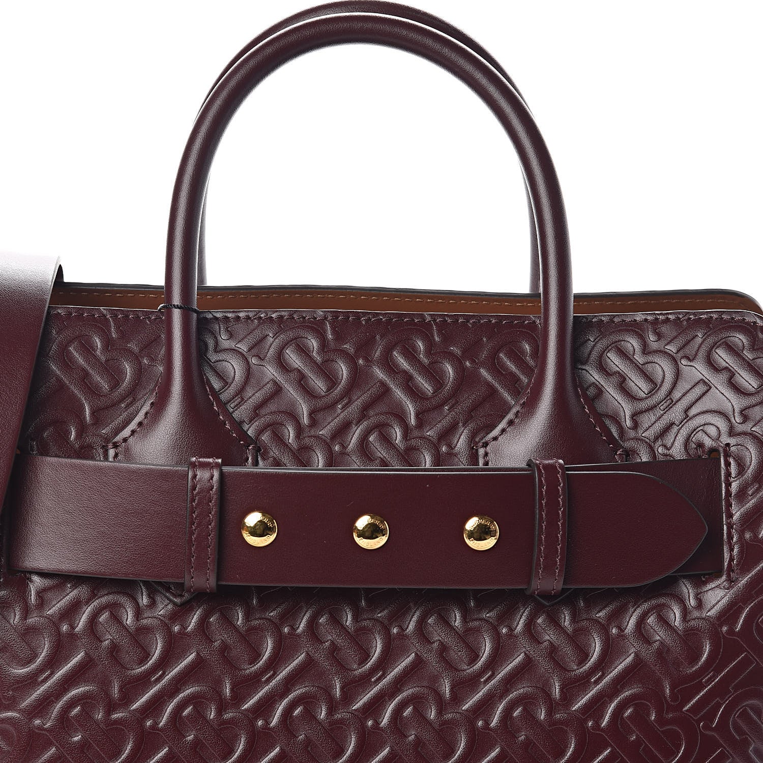 Burberry Calfskin Embossed Monogram Small Belt Bag Oxblood 8 of 10