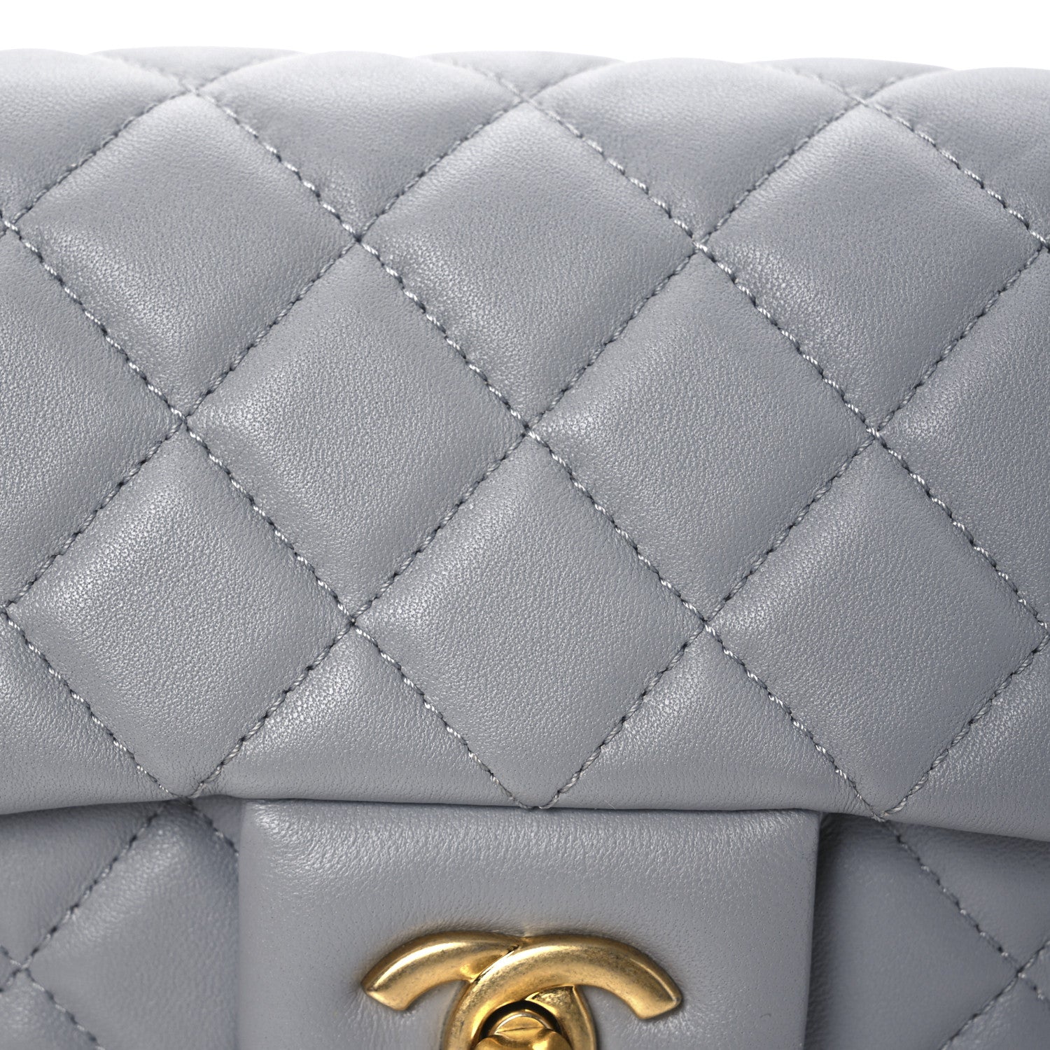 Chanel Lambskin Quilted Mini Rectangular Pearl Crush Flap Grey 8 of 12