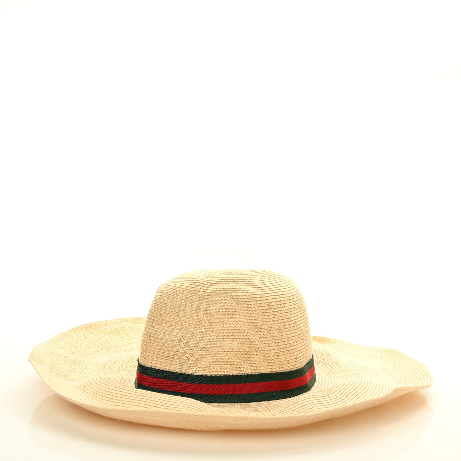 Gucci Straw Web Wide Brim Hat M Natural 2 of 7