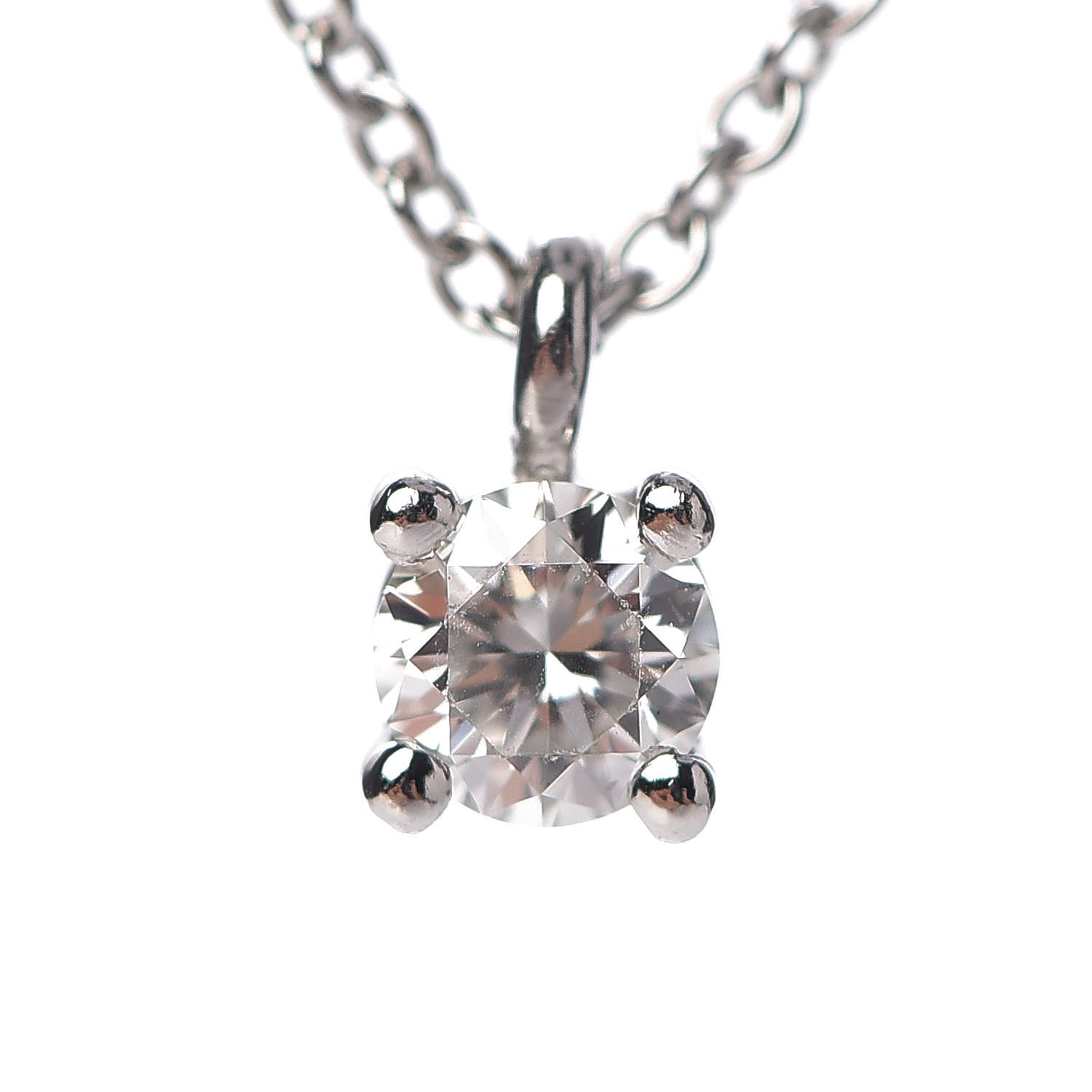 Tiffany Platinum Diamond .17ct Solitaire Pendant Necklace 4 of 6