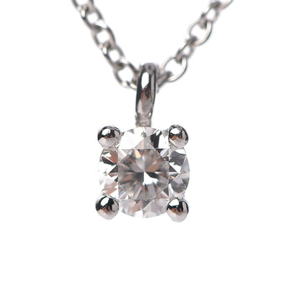Tiffany Platinum Diamond .17ct Solitaire Pendant Necklace 4 of 6