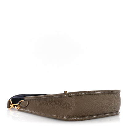 Hermes Taurillon Clemence Amazone Evelyne TPM Etoupe Bleu Indigo 4 of 11