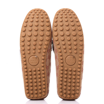 Gucci GG Monogram Suede Mens Driver Loafers 9 Beige Ruggine Cuir 5 of 11