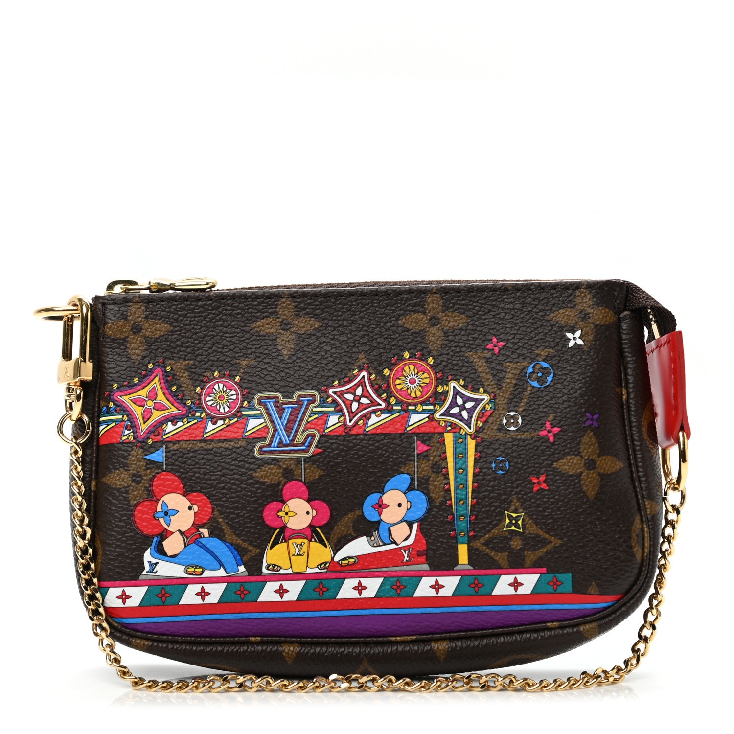 Louis Vuitton Monogram 2020 Christmas Animation Bumper Cars Mini Pochette Accessories Coquelicot 1 of 7