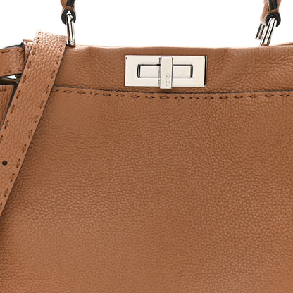 Fendi Cuoio Romano Selleria Bi-Color Medium Peekaboo Iconic Satchel Mou Deserto 9 of 11