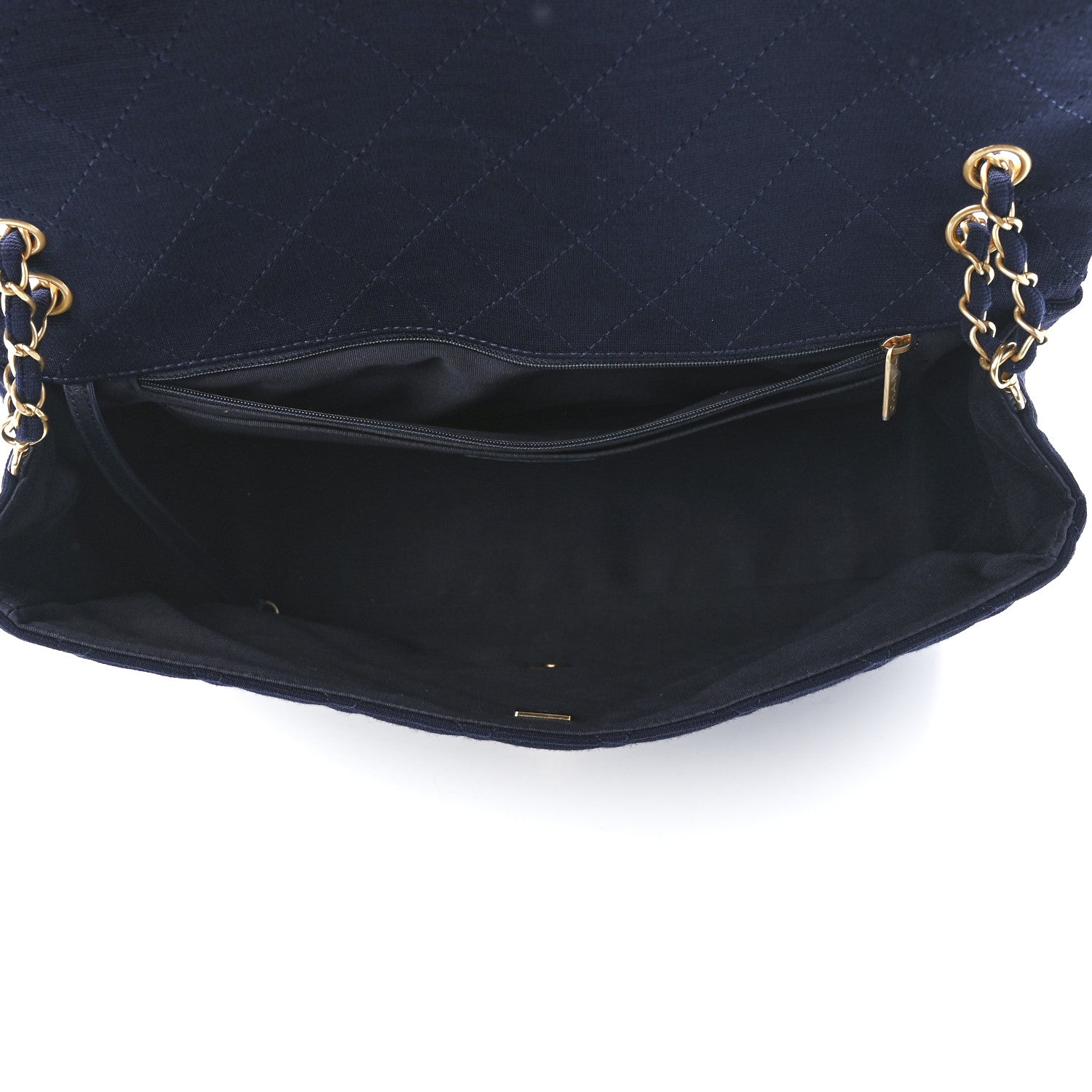 Chanel Jersey Quilted XL Jumbo Flap Navy 4 of 11