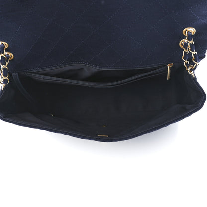 Chanel Jersey Quilted XL Jumbo Flap Navy 4 of 11