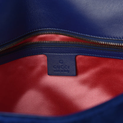 Gucci Velvet Matelasse Medium GG Marmont Shoulder Bag Cobalt Blue 6 of 10