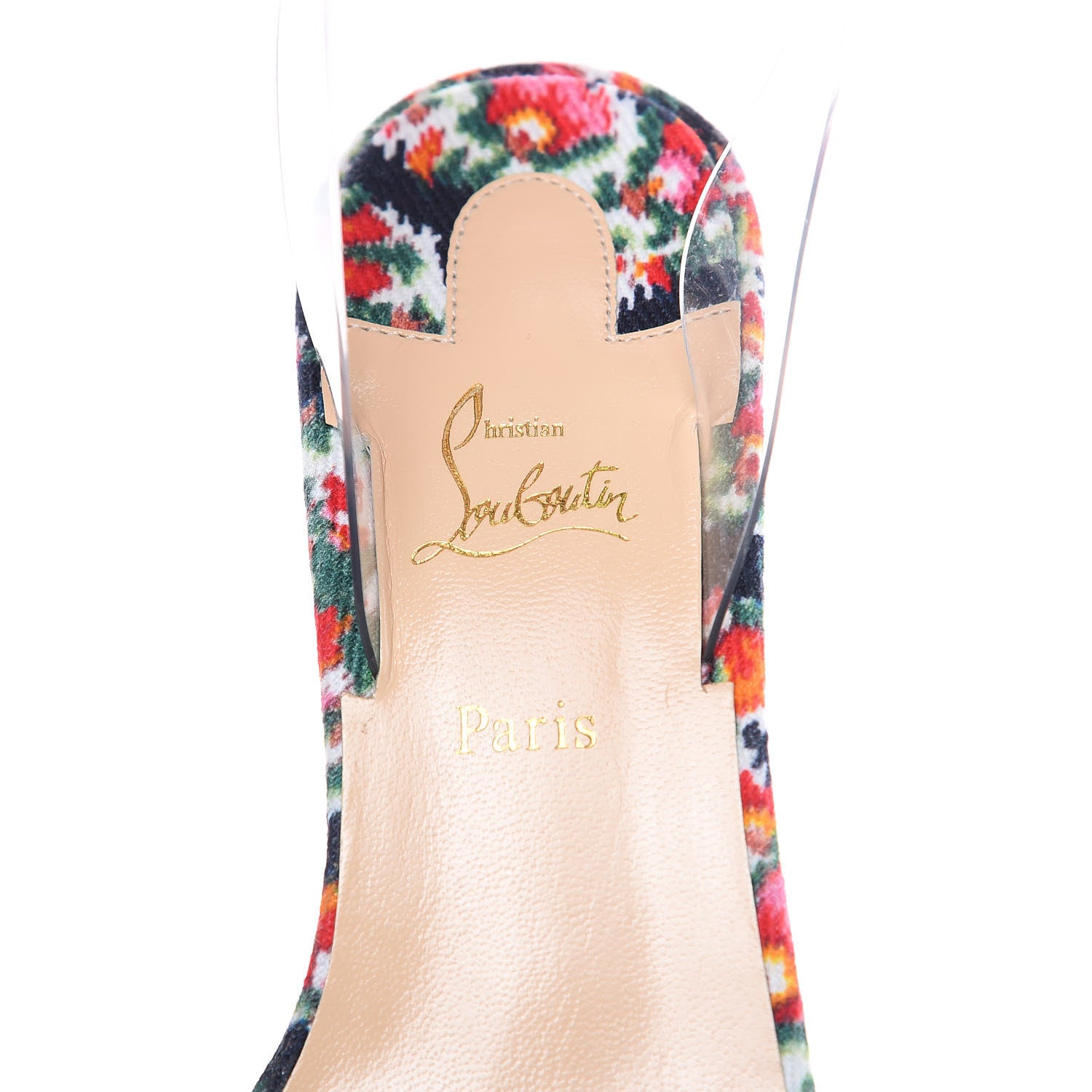 Christian Louboutin Denim PVC Jonatina 85 Sandals 36.5 Multi Transparent 6 of 9