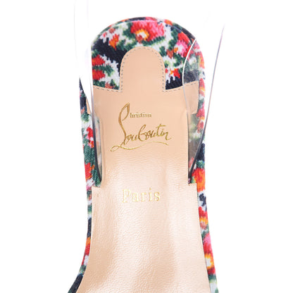 Christian Louboutin Denim PVC Jonatina 85 Sandals 36.5 Multi Transparent 6 of 9