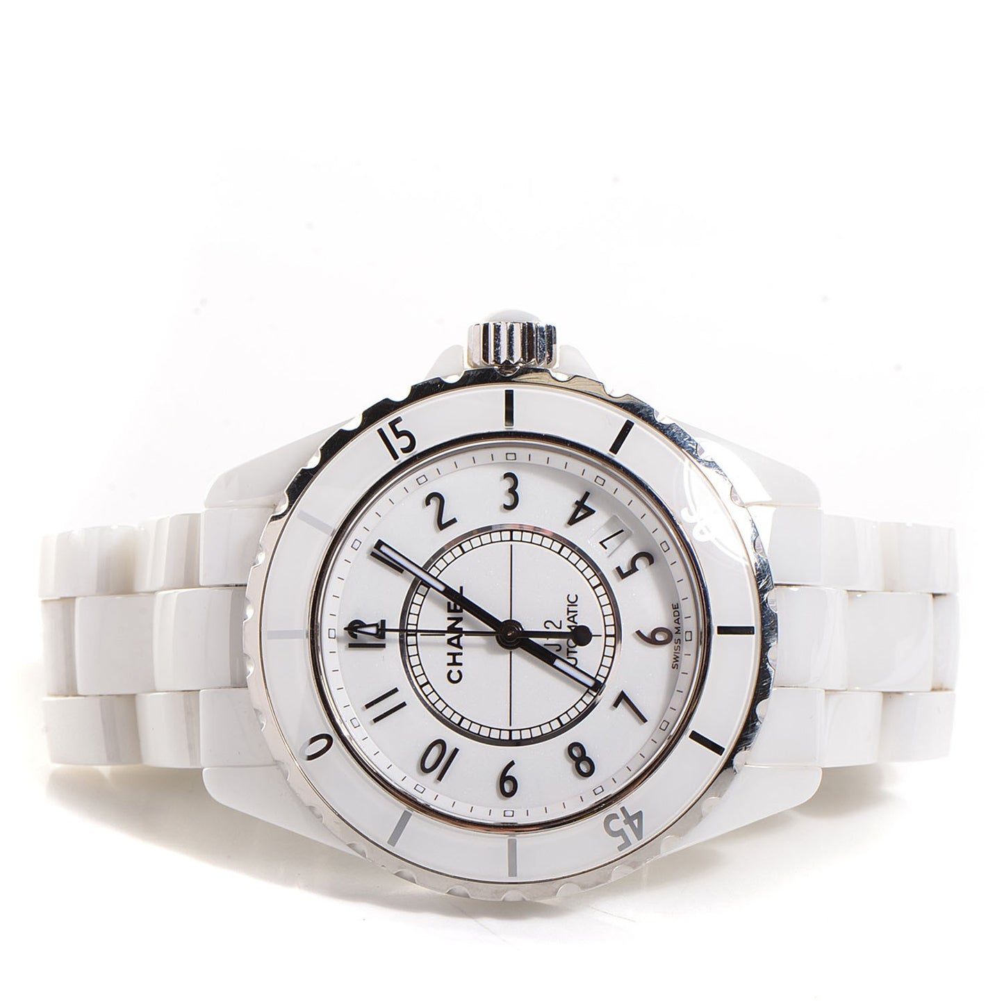 Stainless Steel Ceramic 38mm J12 Automatic Watch White