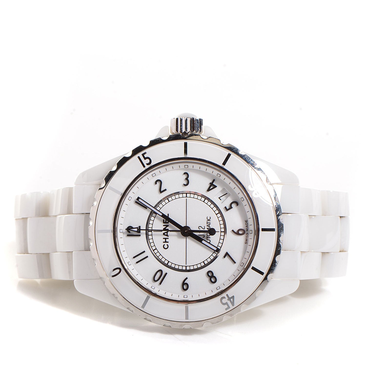 Chanel Stainless Steel Ceramic 38mm J12 Automatic Watch White 4 of 7