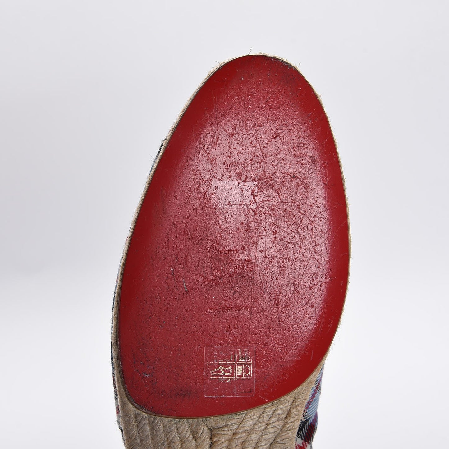CHRISTIAN LOUBOUTIN Tartan Papi Hugo Espadrilles 46 Blue