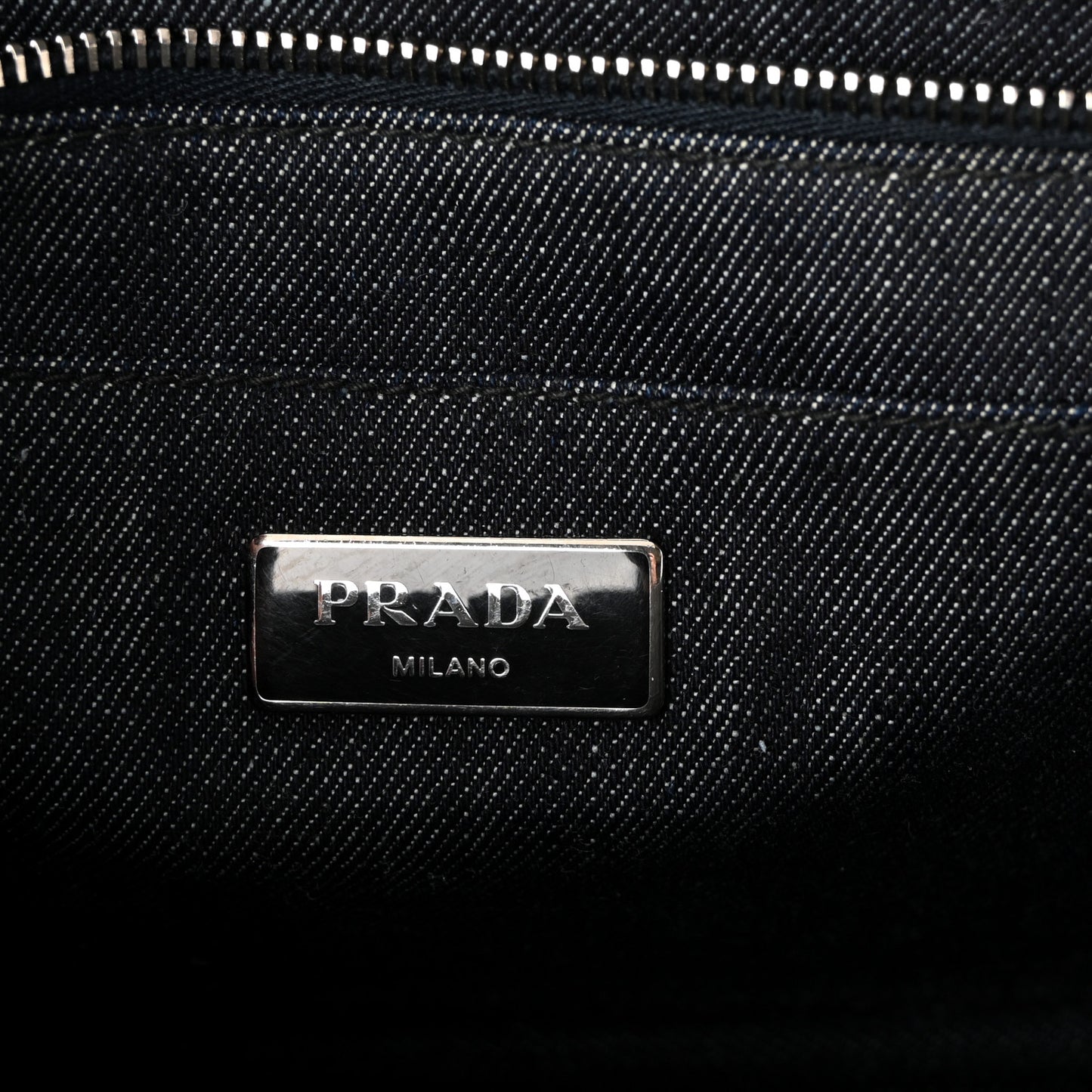Canapa Denim Crystal Rivet Studded Tote Avio