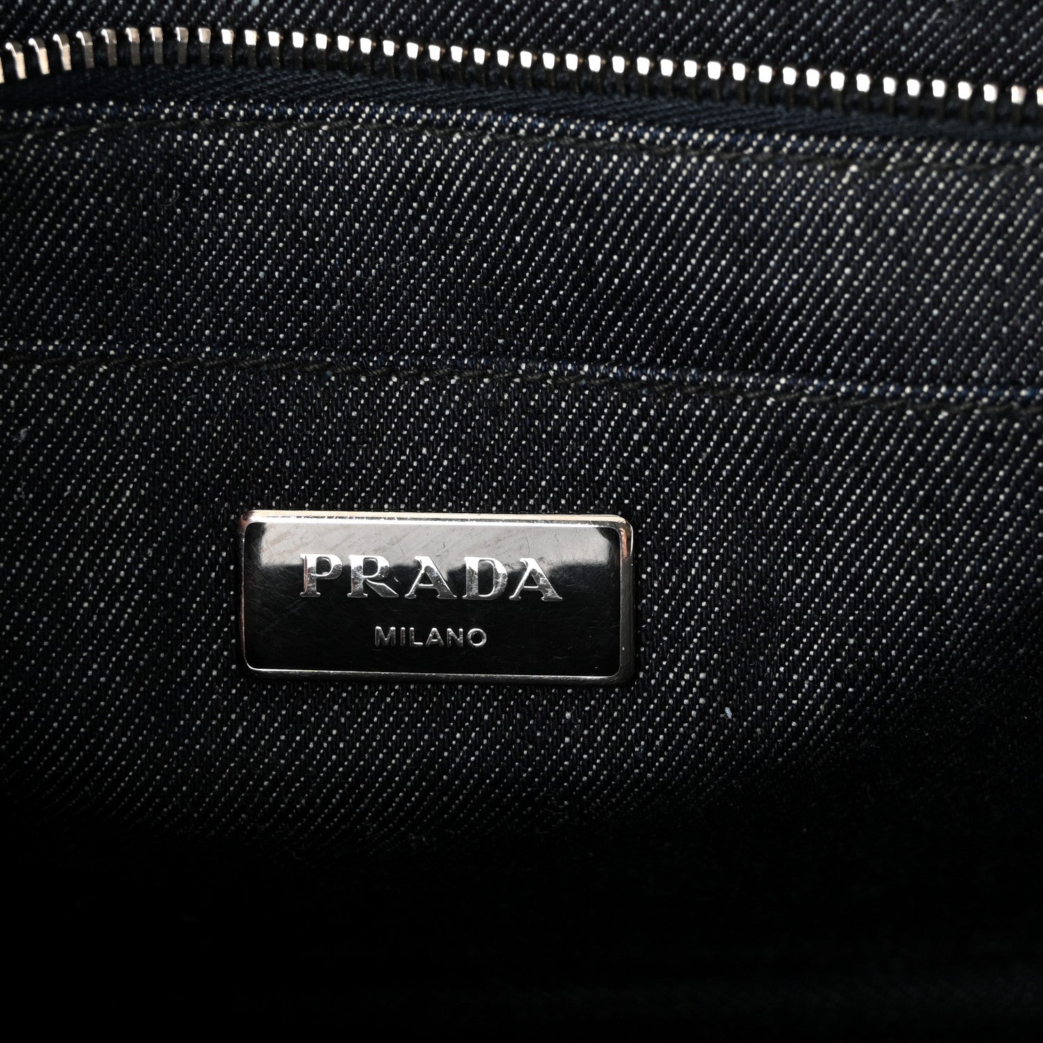 Prada Canapa Denim Crystal Rivet Studded Tote Avio 6 of 9