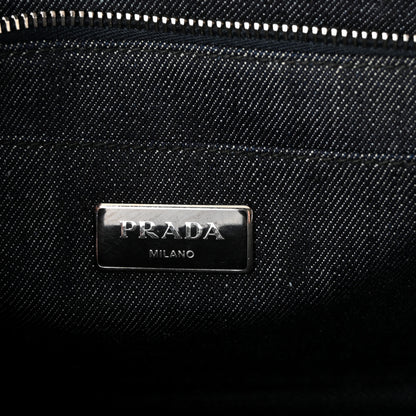Prada Canapa Denim Crystal Rivet Studded Tote Avio 6 of 9