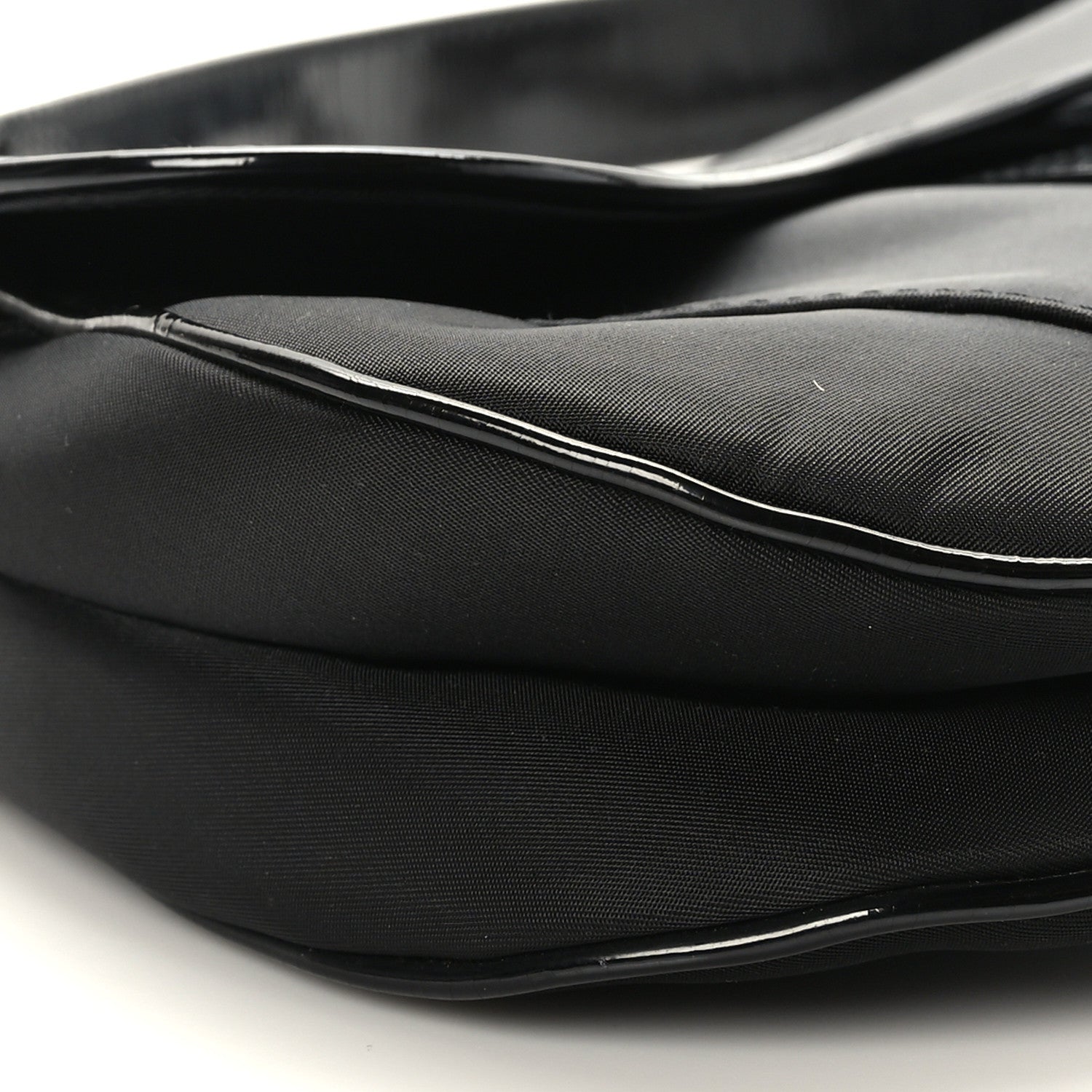 Christian Dior Canvas Patent Calfskin Saddle Bag Black 8 of 9
