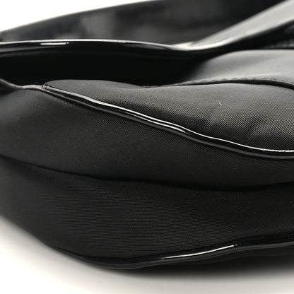 Christian Dior Canvas Patent Calfskin Saddle Bag Black 8 of 9