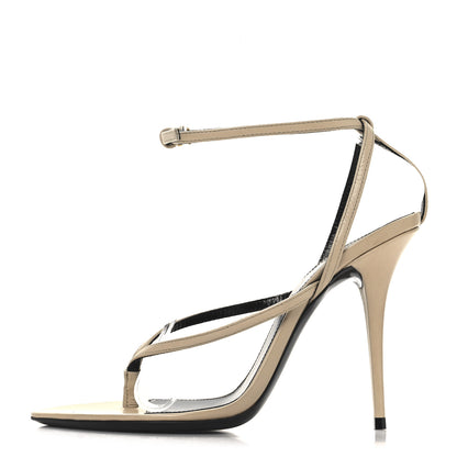 Saint Laurent Calfskin Nadja 105 Ankle Strap Sandals 36 Trench 1 of 10