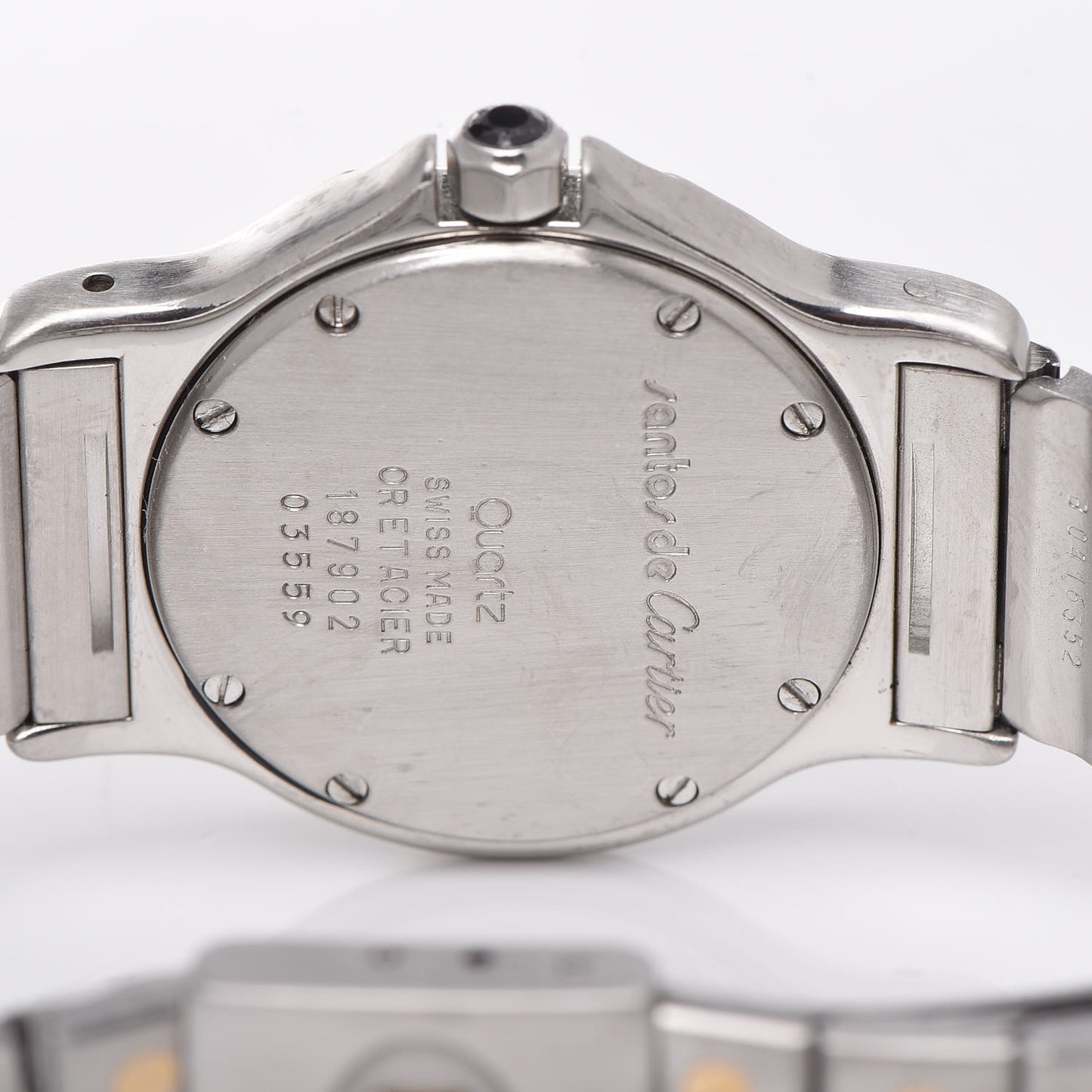 Stainless Steel 18K Yellow Gold 29mm Santos Octagon Quartz Watch