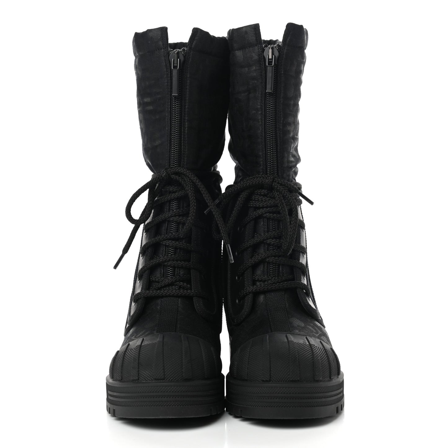 Oblique Shiny Technical Fabric Dior Iron Boots 36.5 Black