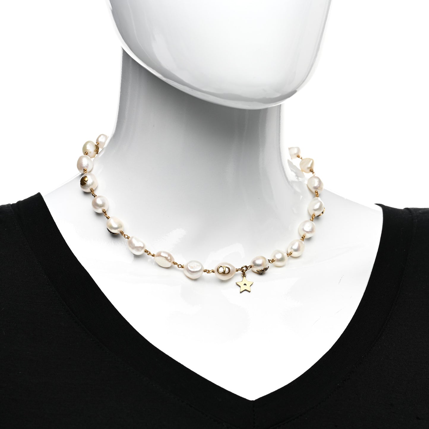 Pearl Star Choker Necklace Gold