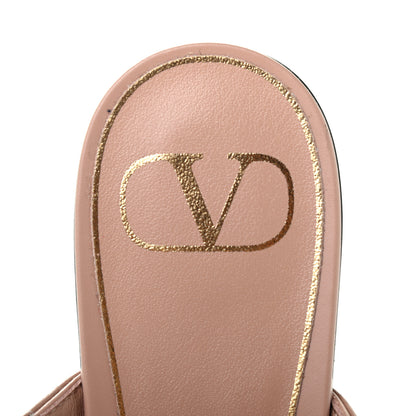 Valentino Garavani Calfskin Roman Stud Ankle Strap Flat Mules 39 Rose Cannelle 7 of 8