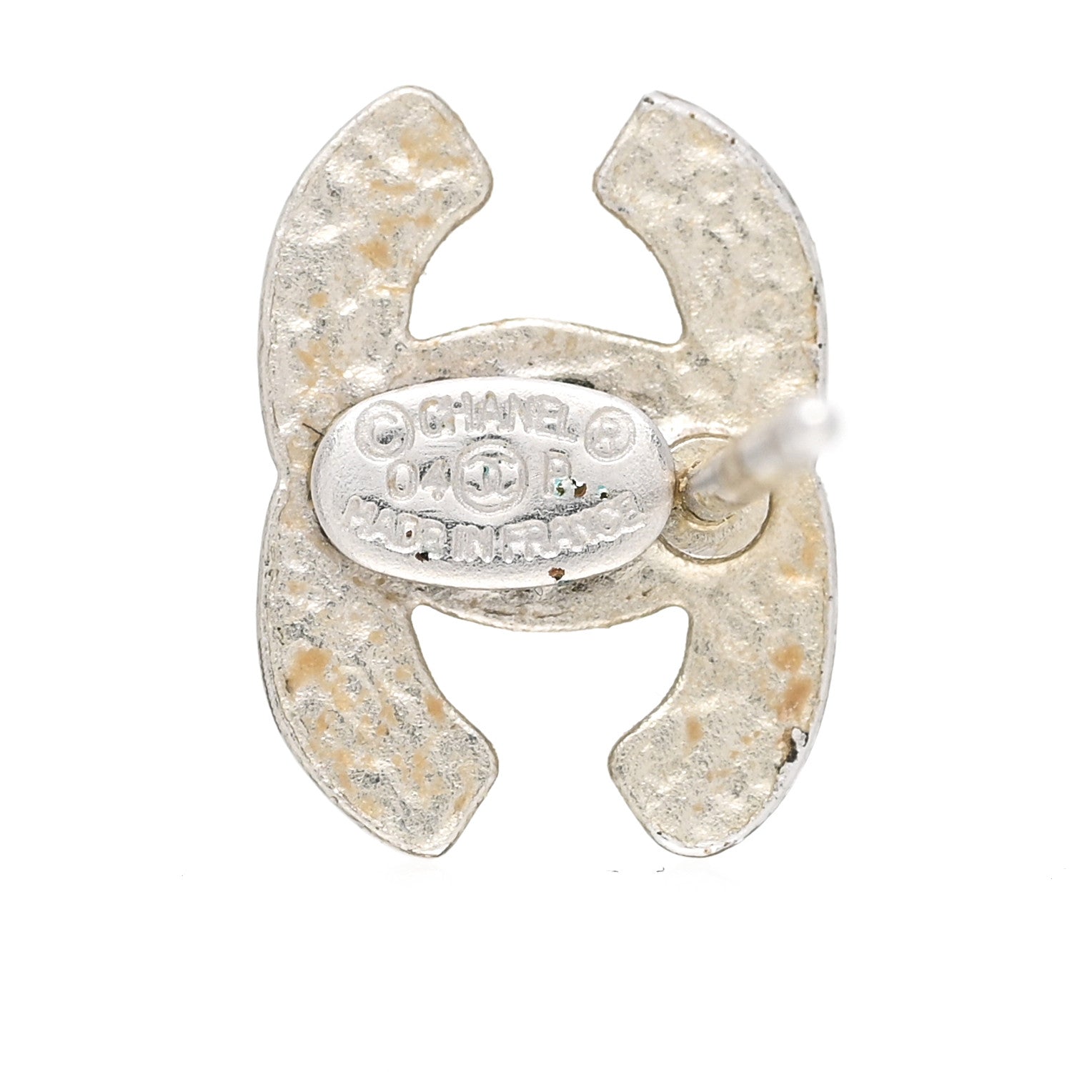 Chanel Resin CC Earrings Silver Black 5 of 6