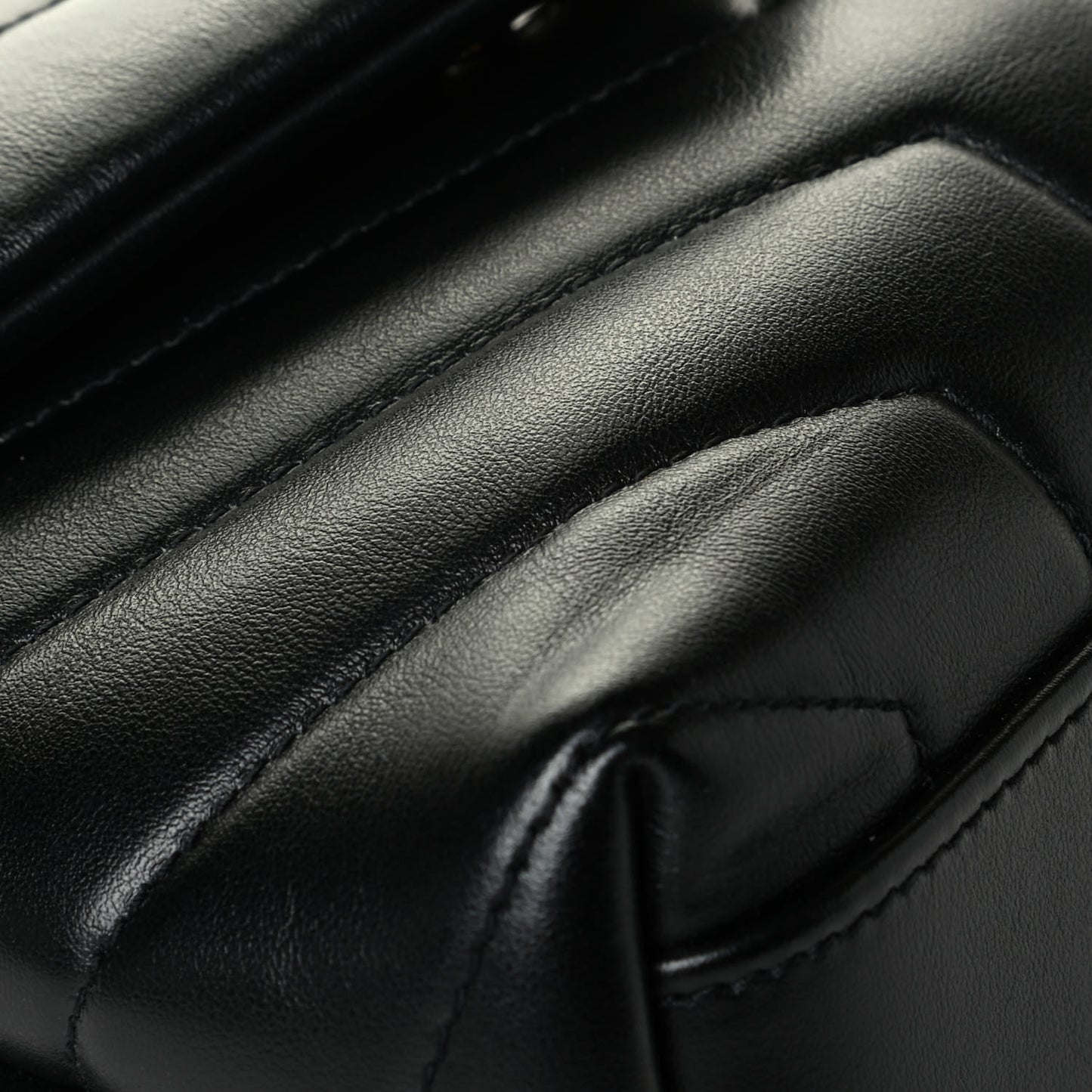 Calfskin Y Quilted Monogram Toy Loulou Crossbody Bag Black