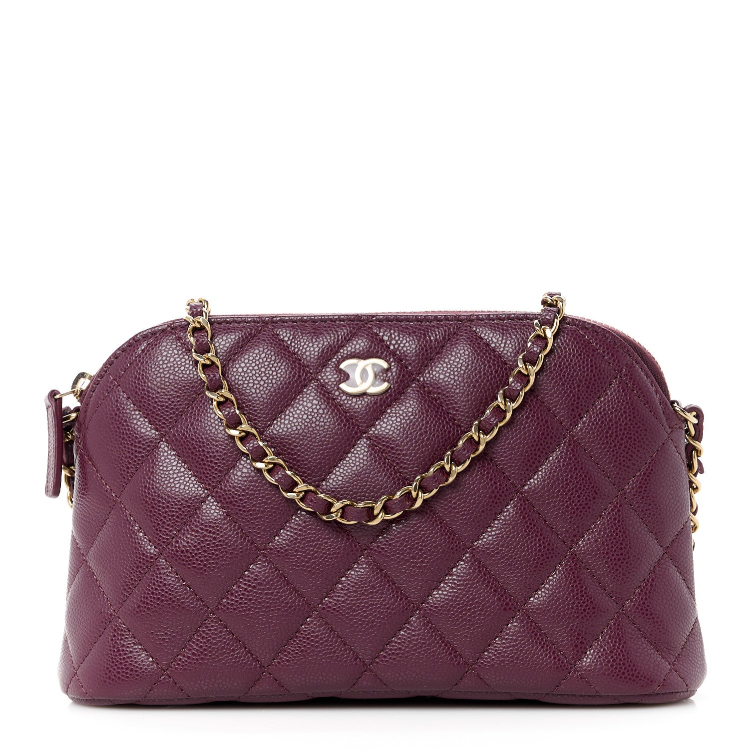 Chanel Caviar Quilted Classic Clutch With Chain Dark Burgundy 1 of 10