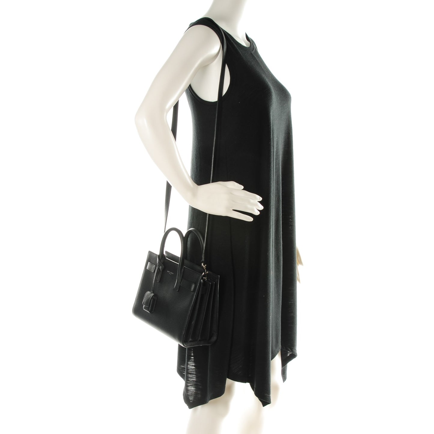 Grained Calfskin Nano Sac De Jour Black