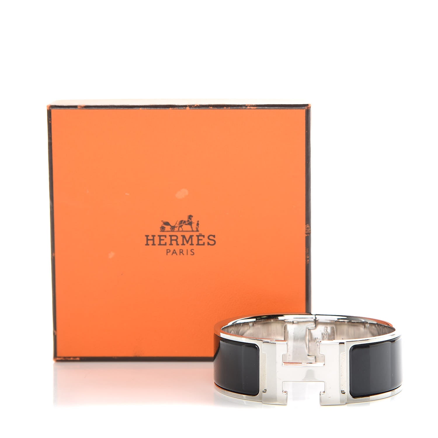 Hermes Enamel Wide Clic Clac H Bracelet PM Black 9 of 9