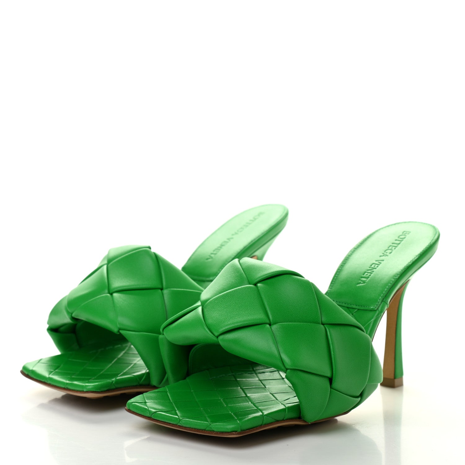 Bottega Veneta Nappa Maxi Intrecciato Lido 90mm Mule Sandals 36 Grass 3 of 7