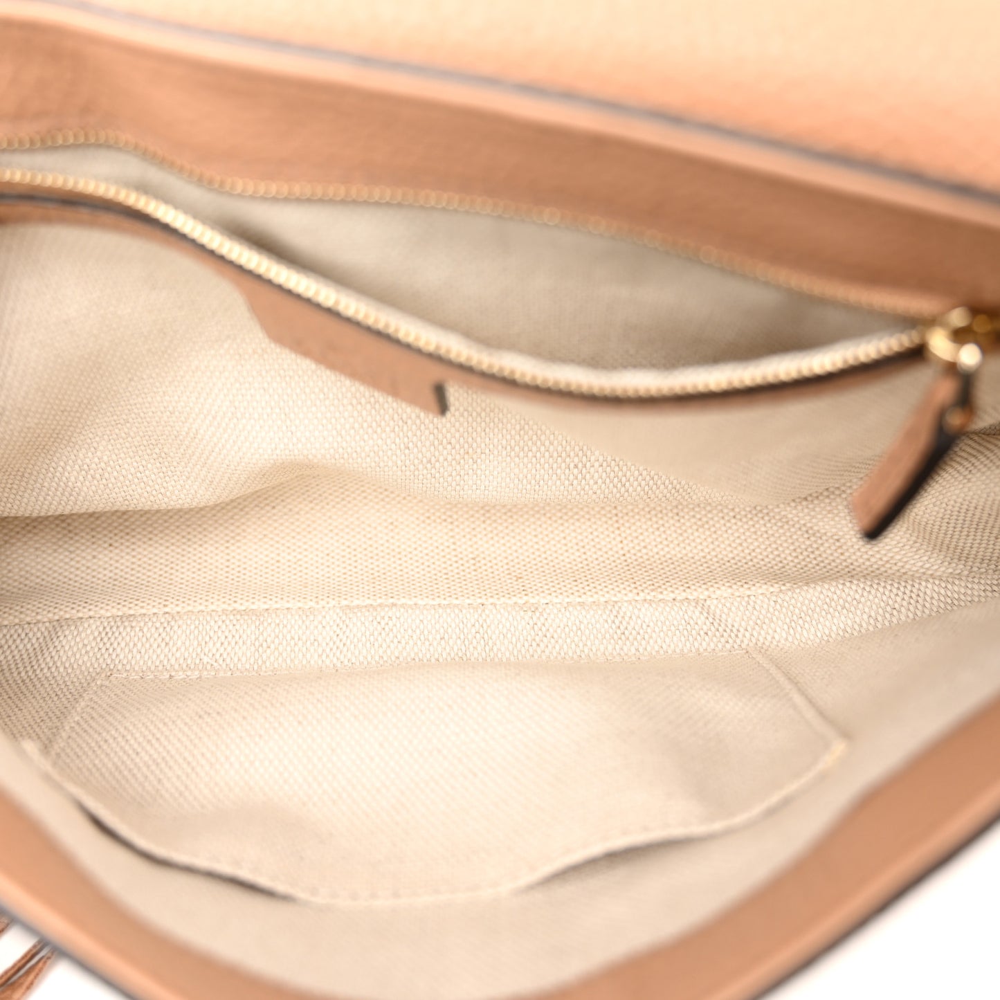Pebbled Calfskin Medium Soho Flap Crossbody Camelia