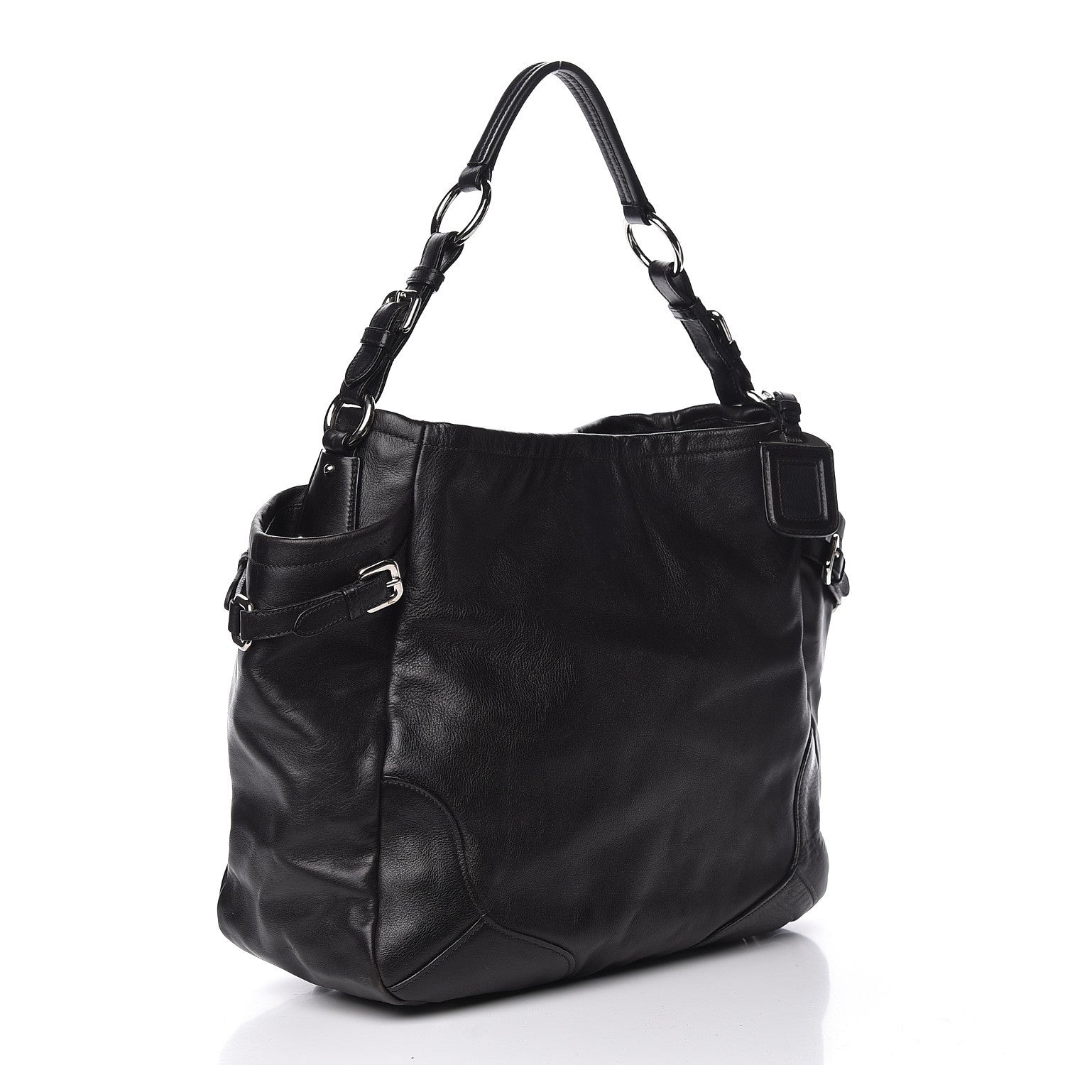 Prada Soft Calf Two Pocket Hobo Black 3 of 11
