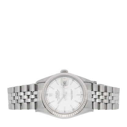 Rolex Stainless Steel 18K White Gold 36mm Oyster Perpetual Datejust Watch Silver 16234 2 of 5